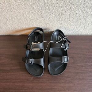 Harper Canyon Boys Black EVA Double Strap Sandals Adjustable Buckles Size 12